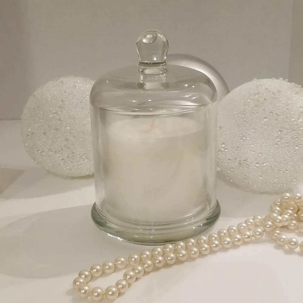 Huntington Home Sea Moss & Sage Candle with  Glass Cloche - Picture 2 of 4